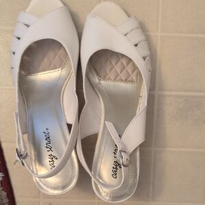 Easy Street White Heels with Elegant Design